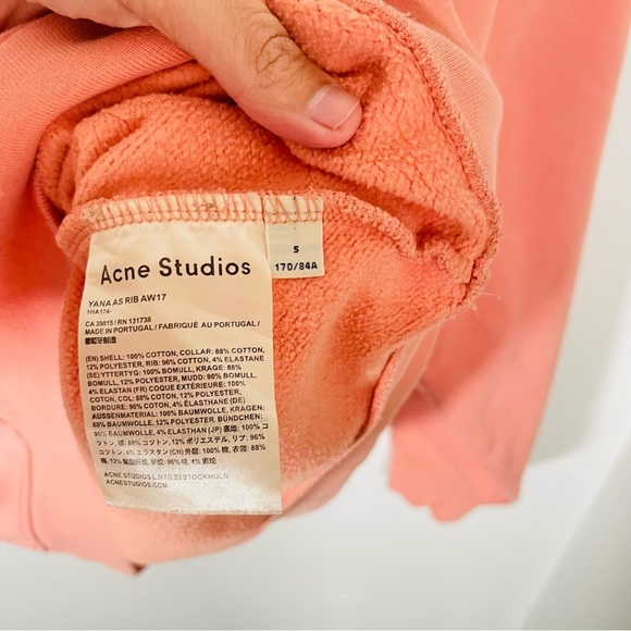 Acne Studios Yana Rib Pullover Sweatshirt Pink Barbiecore Athleisure Loungewear - Picture 4 of 9